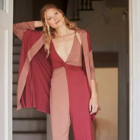 Daily Practice by Anthropologie Twist-Front Colorblocked Jumpsuit size XSP - Picture 2 of 9